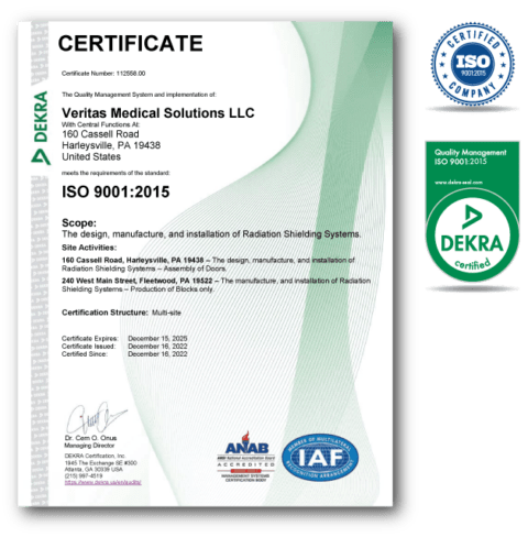 Certifications Iso 9001 2015 At Veritas Medical Solutions